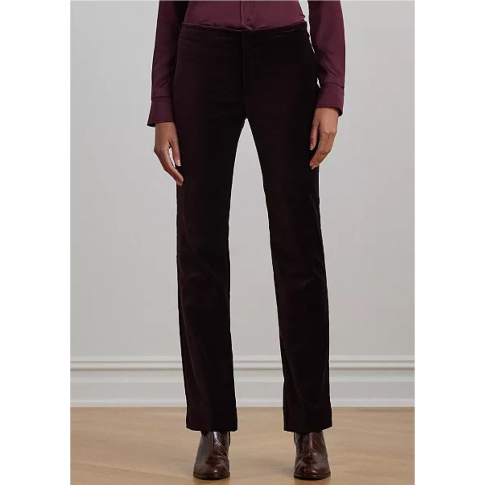 Tommy Hilfiger Velvet Holiday Black Flare Dressy‎ Pants Stretch Women's 10 EUC